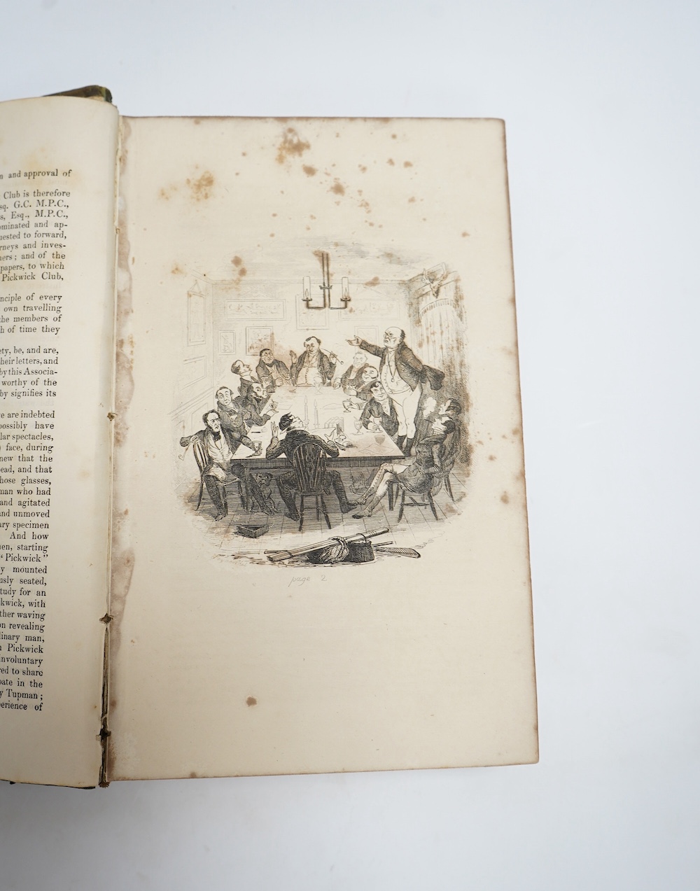 Dickens, Charles. The Personal History of David Copperfield with illustrations by H. K. Browne, (Phiz), 8vo, half calf, Bradbury and Evans, London, 1850, and The Posthumous Papers of the Pickwick Club, first edition in b